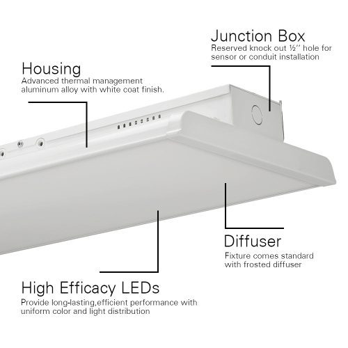 105w 165W 220W shop light LED linear Highbay light fixture details