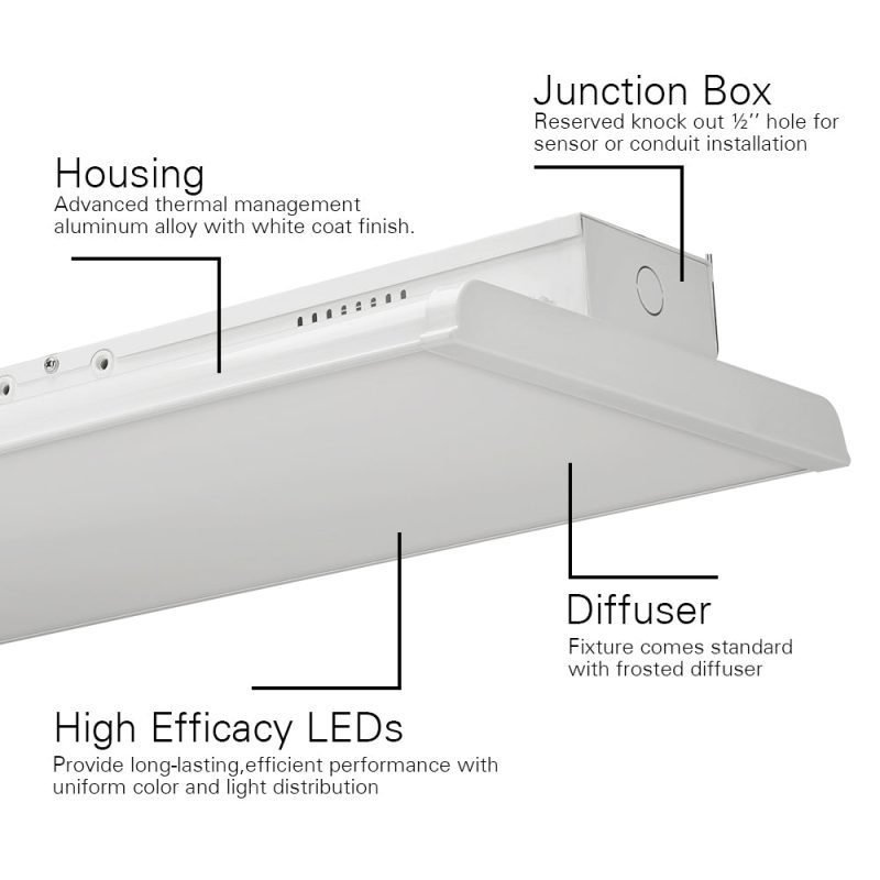 105w 165W 220W shop light LED linear Highbay light fixture details