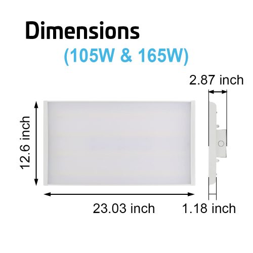 105w 165W shop light LED linear Highbay light fixture dimensions