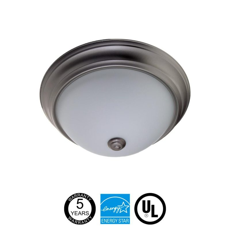 13in brushed nickel led flush mount