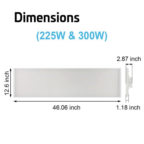 225W 300W shop light LED linear Highbay light fixture dimensions 1