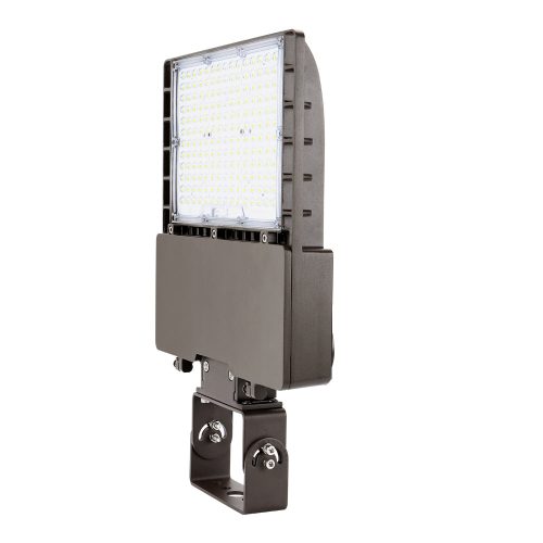 120-277v led area flood light with yoke or trunnion mount