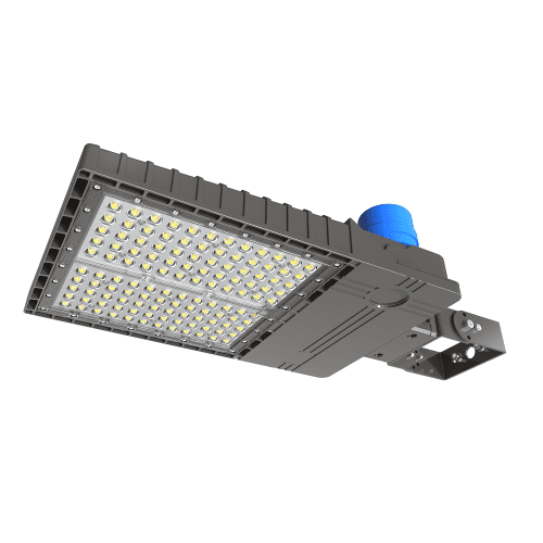 LED Area Light with photocell on trunnion arm