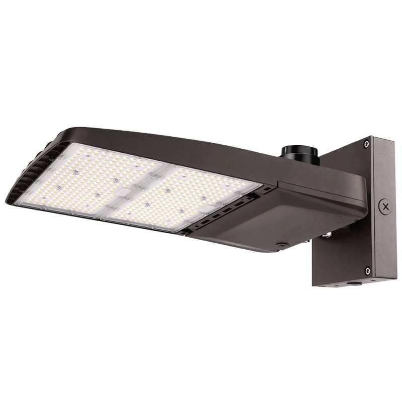 Konlite Vela wattage selectable 310W Type 4 5000K led parking lot light with wall mount mount