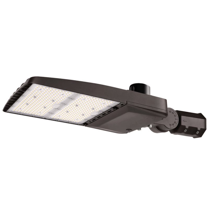 Konlite Vela wattage selectable 310W 5000K led parking lot light with slipfitter mount and photocell