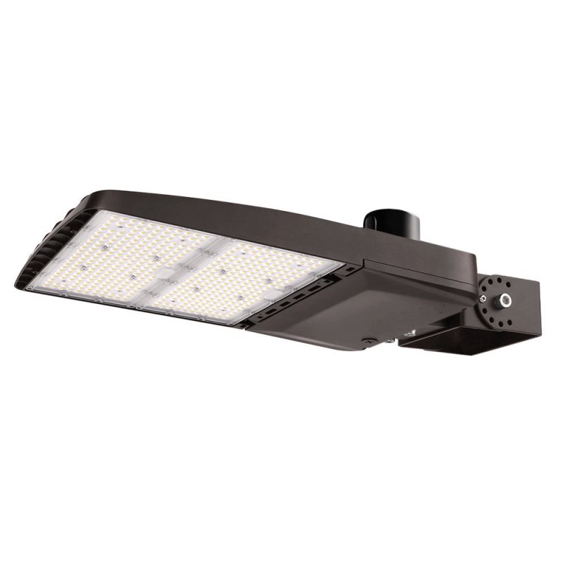 Konlite Vela wattage selectable 310W 5000K led parking lot light with yoke mount and photocell