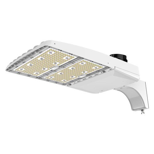 Konlite Vela III 310W LED White Parking Lot Light with extrusion arm