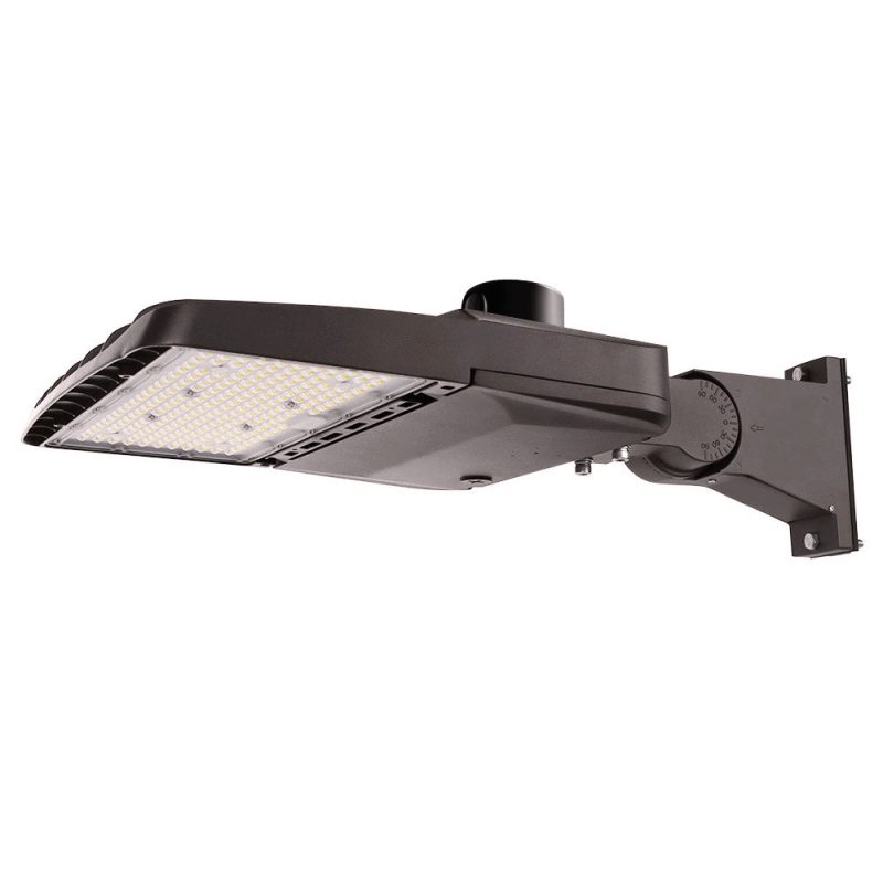 Wattage selectable Vela LED Area light with pole arm