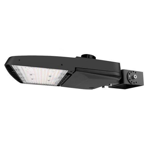 Konlite Vela I LED Black Parking Lot Light with yoke mount