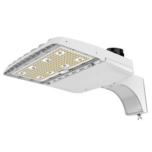 Konlite Vela I LED White Parking Lot Light with extrusion arm