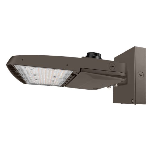 150W Vela 480V LED Parking Lot light with Wall Mount Arm