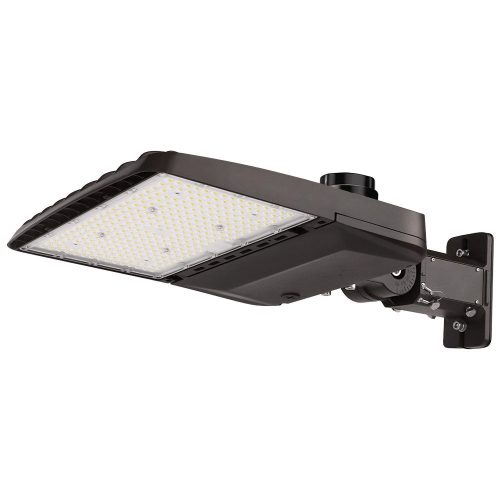 Konlite Vela wattage selectable led parking lot light with universal mount arm