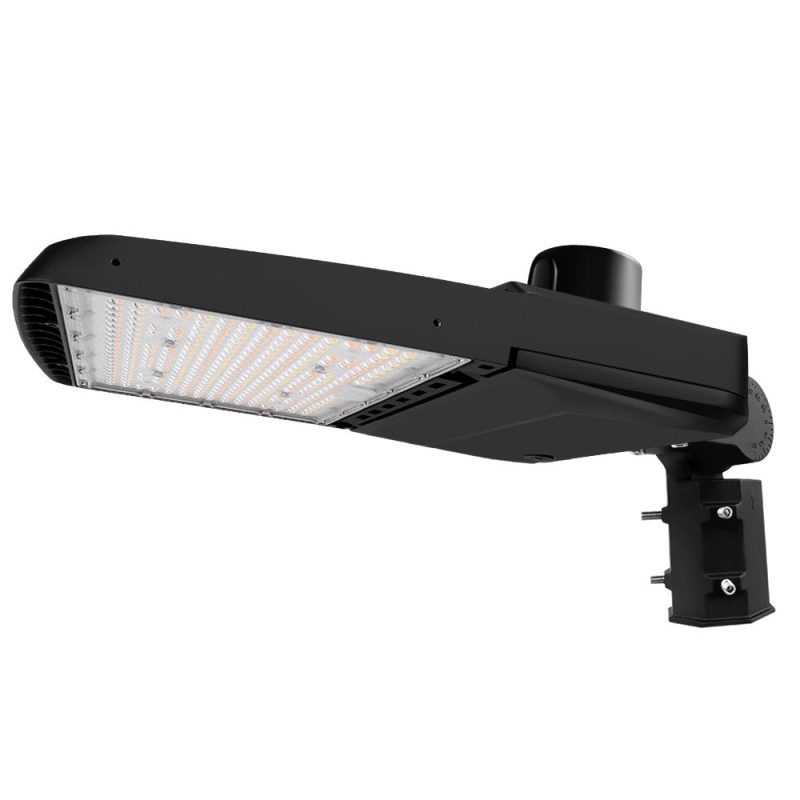 Black parking Lot Light, Konlite Vela wattage selectable 240W 5000K led parking lot light with Sonsen driver and photocell