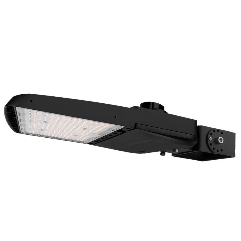 Konlite Vela wattage selectable led parking lot light with yoke mount arm